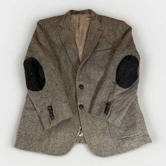 Haggar Other - Vintage Haggar Imperial Herringbone Wool Blazer Elbow Patches USA